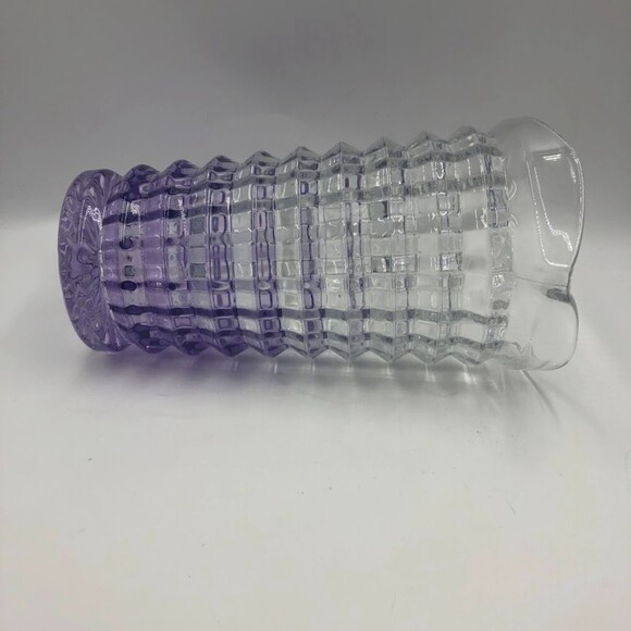 Purple and Clear Textured Glass Pitcher Ombre Unique - Picture 6 of 13